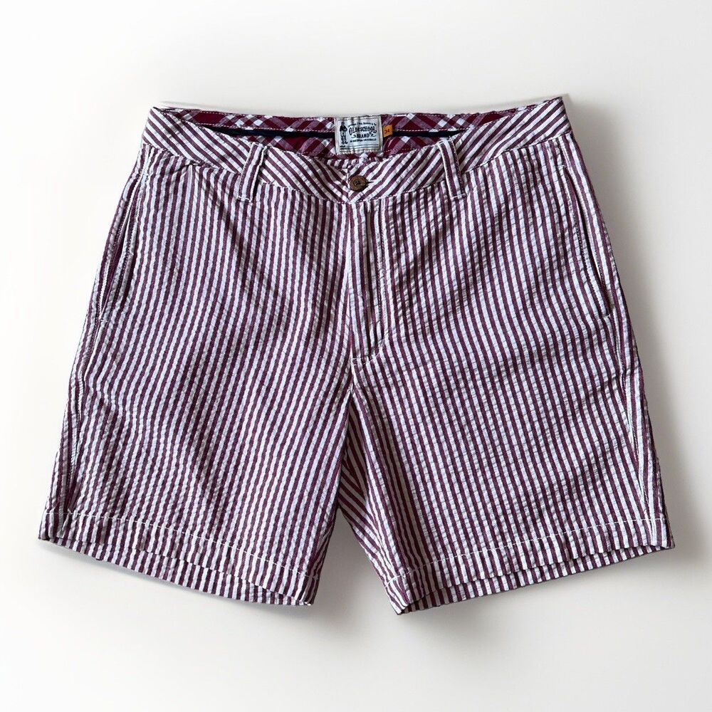 Olde school  Seersucker Shorts Size 32 Pink Striped country club preppy golf￼